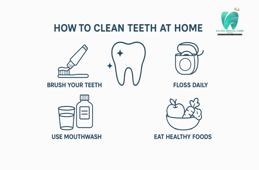How to clean teeth at home